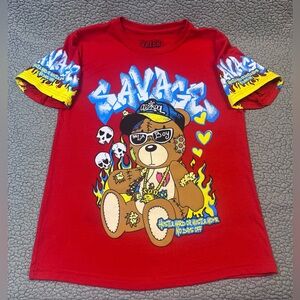 Fresh Laundry Short Sleeve T Shirt Savage Soulja Boy Street Wear Red Size Large
